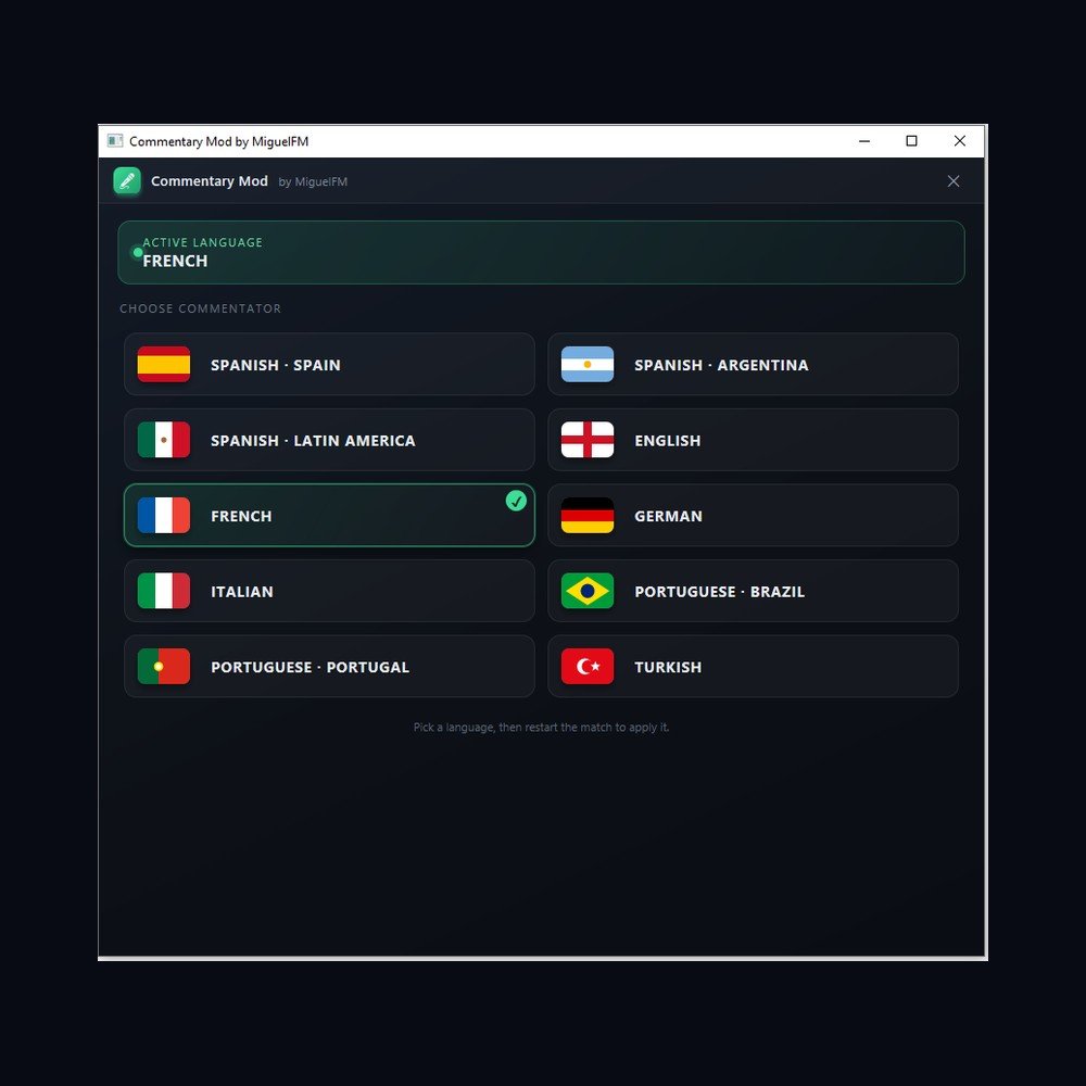 The mod's language selector